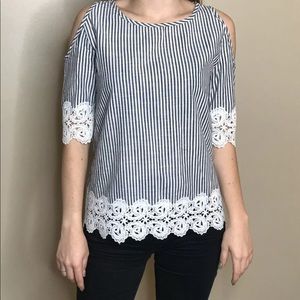 Zulia Cotton Shirt 👓 with Lace Details
